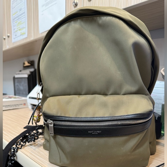 Saint Laurent Olive Green Backpack-Used - Picture 1 of 10